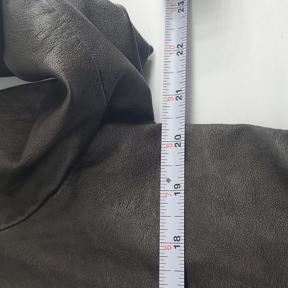 Blank Noir Vegan Leather Moto Jacket Extra Large XL Dark Green - Picture 12 of 16